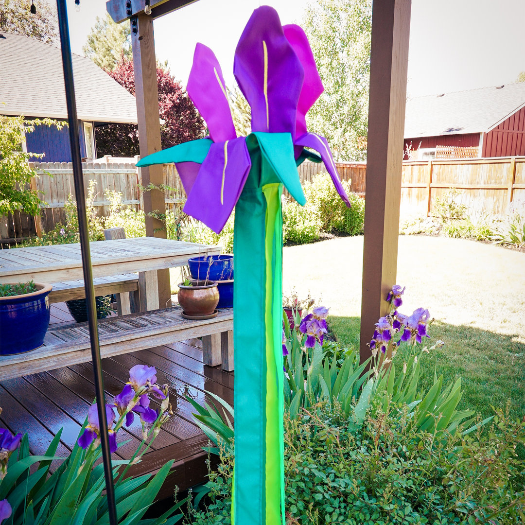 Spring Floral Windtail Windsock In The Breeze