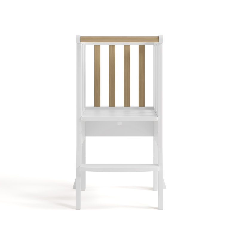 Escabeau pour tout-petit pliable Montessori, Blanc / Bois flotté