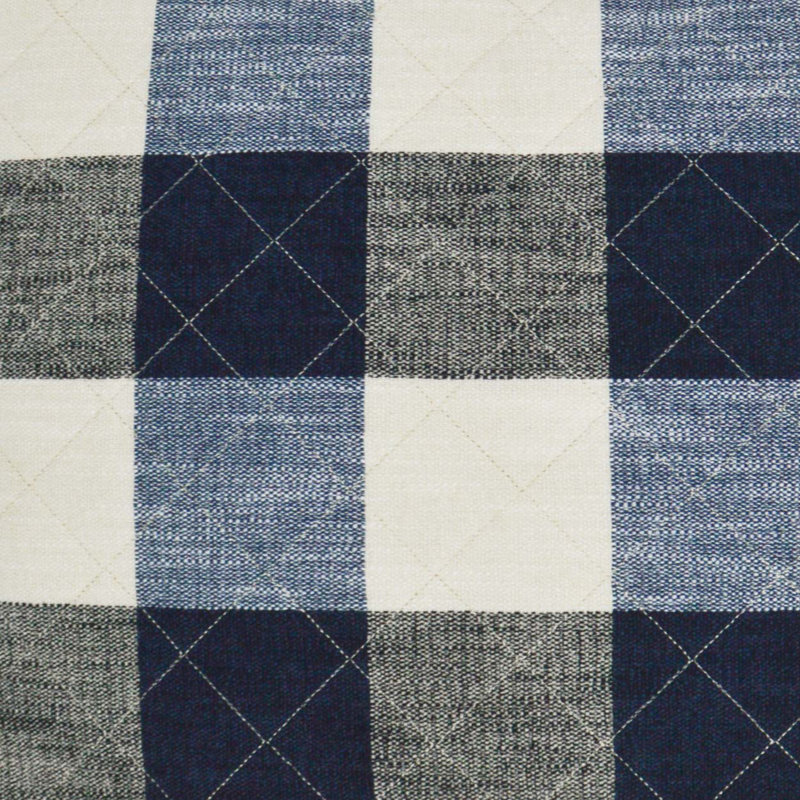 Buffalo Quilt Gingham Reversible Throw Pillow, Denim, Bolster 14"H x 42"W