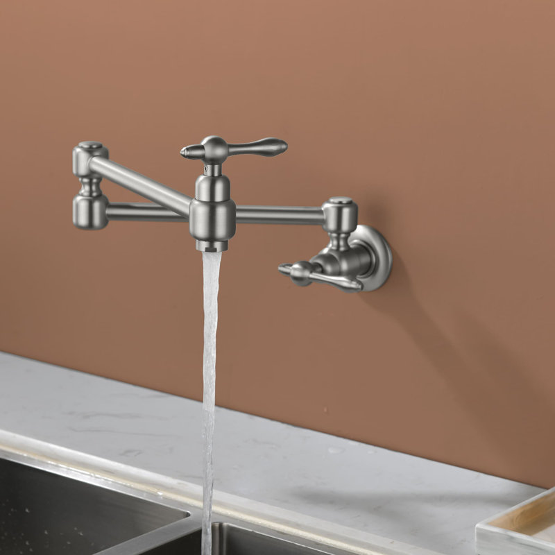 Robinet remplisseur mural, Nickel brossé