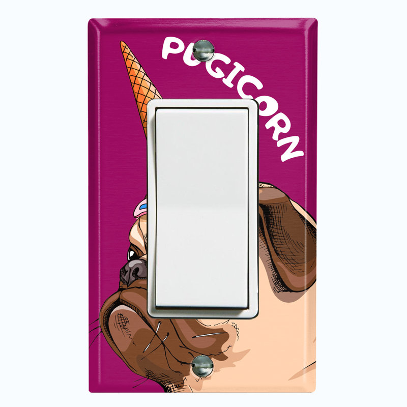 Plaque murale berçante 1 bande Pugicorn Dog