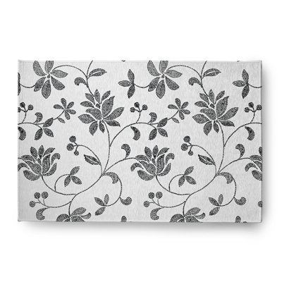 Tapis traditionnel français en chenille à motif floral français - CRFN498BK3