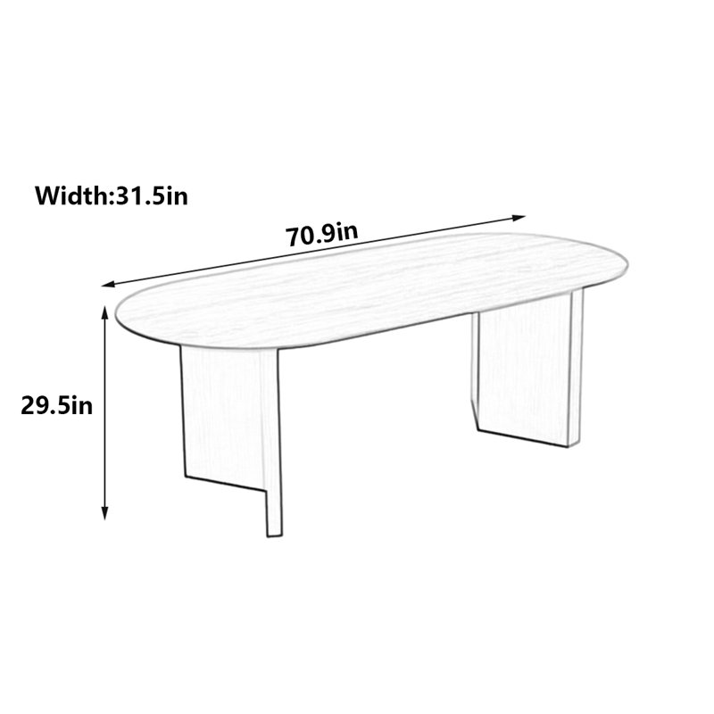 Table de salle à manger Retro, H 29,5 po x L 70,9 po x l 31,5 po