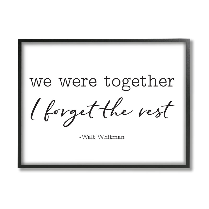 Citation de couple romantique, conception typographique décontractée, Giclée encadrée noir minuit