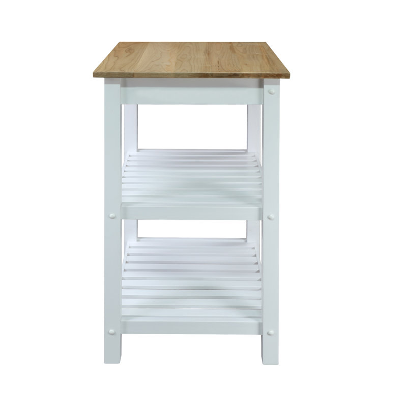 Herriott 23'' Wide Prep Table with Solid Wood Top, White