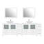  Ensemble de meuble-lavabo double encadré 96 "avec miroir-27042782
