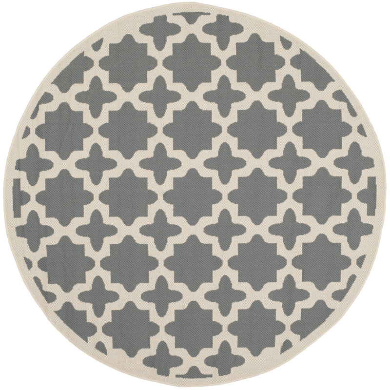 Herefordshire Performance Geometric Indoor/Outdoor Area Rug, Round 6'7"