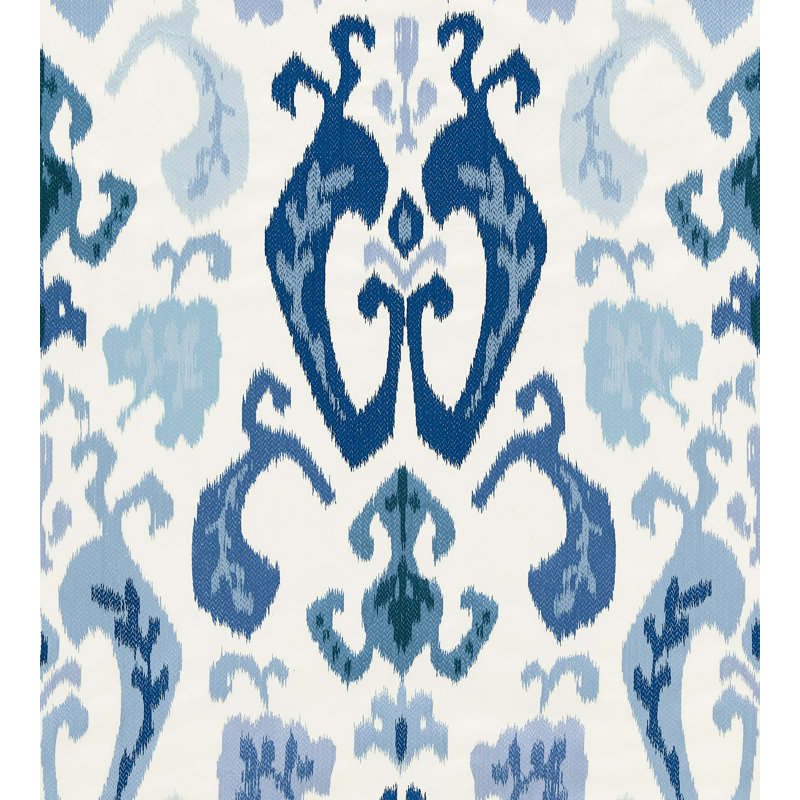 Tissu brodé mandalay ikat La Boheme, Porcelaine