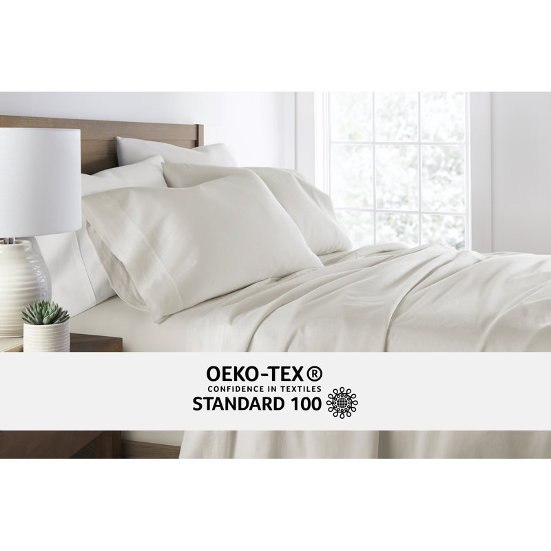 Ivory Twin Cotton Sheet Set with Pillowcase