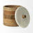 Brown Wooden Round Storage Box With White Lid 8 Inch Minimal Rustic Design