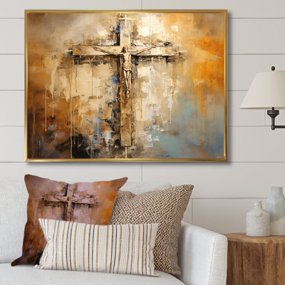 " Gold Religious Minimalism Cross I "