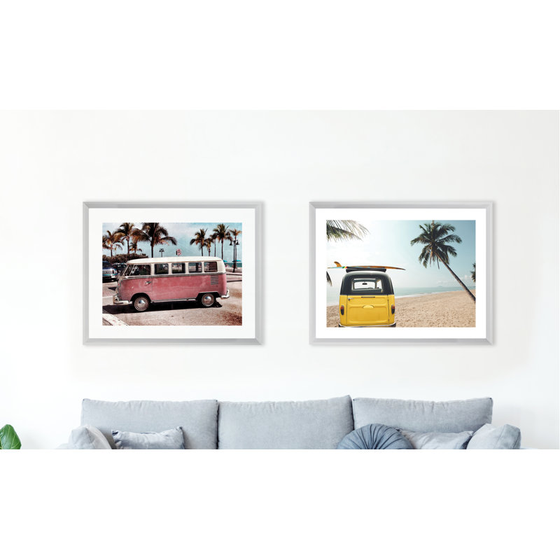 Vw Camper Van - Print on Wood