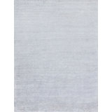 Rectangle Plush Solid Color Hand-Knotted Flatweave Wool Area Rug in Chrome