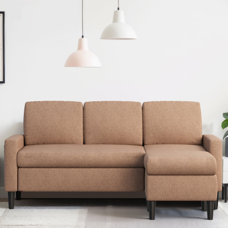 Canapé modulaire rembourré 73,6 po Coito, Mélange de polyester brun