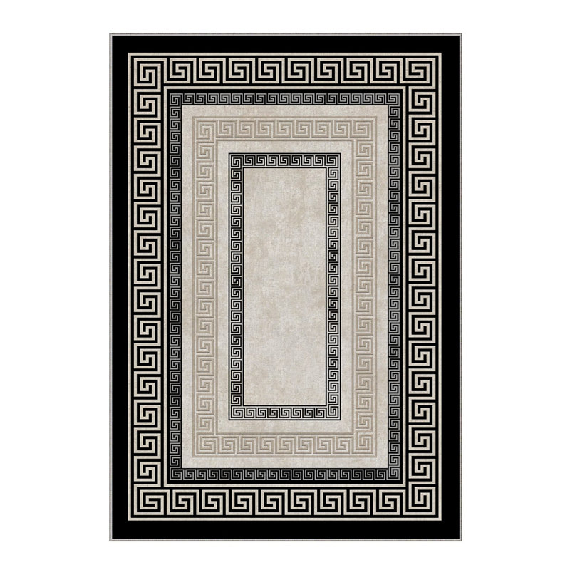 Stylish Woven Area Rug, 4.6 x 7.2 Feet, 100% Polyester, 740 g/m² | Non-Slip Felt Dot Underside, Easy to Clean, Machine Washable at 86°F | Perfect for Living Room, Bedroom, and Dining Areas, Durable & Elegant Design