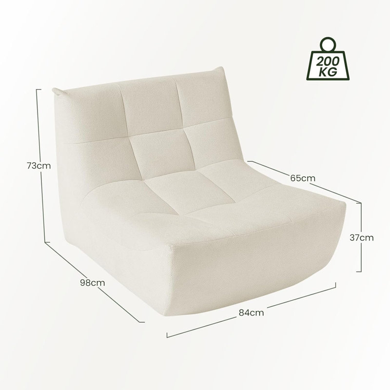 Polyester Bean Bag Lounger, Beige