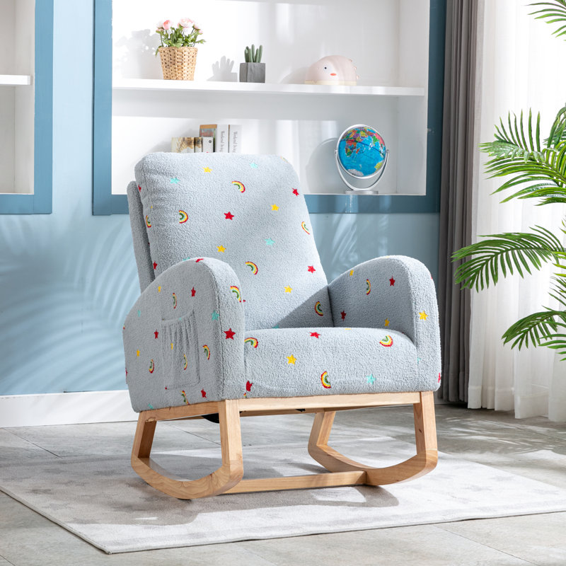 Chaise berçante Desales, Bleu arc-en-ciel
