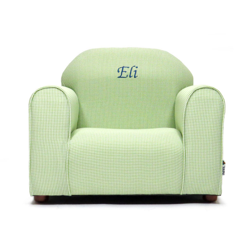 Fauteuil club personnalisé Keet, Gingham, Marine, Oui, Vert