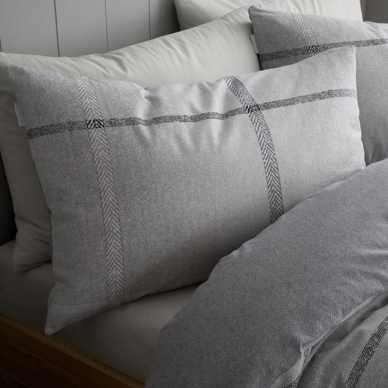 Berwick Tweed Brushed Cotton Duvet Cover Set, King Duvet Cover + 2 Standard Pillowcases