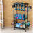 Heavy Duty Metal Garage Organizer with Wheels - Workshop Tool Storage Rack for Tools and Accessories, Black