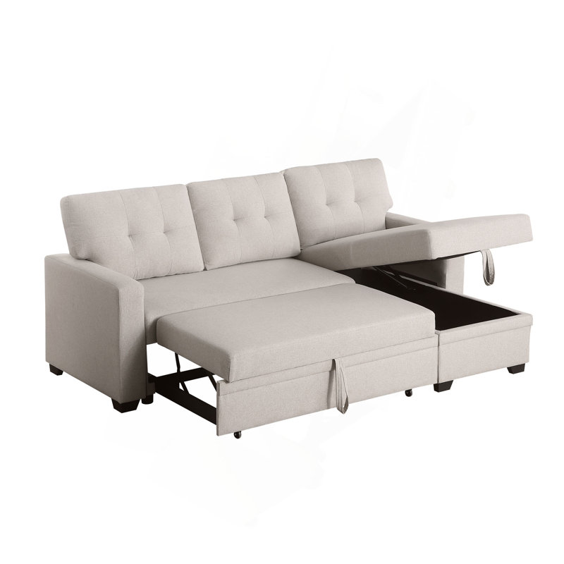 Canapé modulaire rembourré avec méridienne, Beige