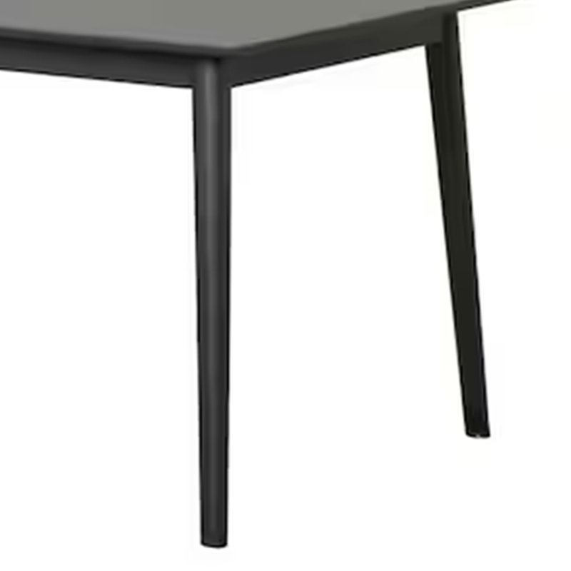 Table de salle à manger rectangulaire Baylee, pieds droits, plateau en bois noir de 60 pouces, Noir