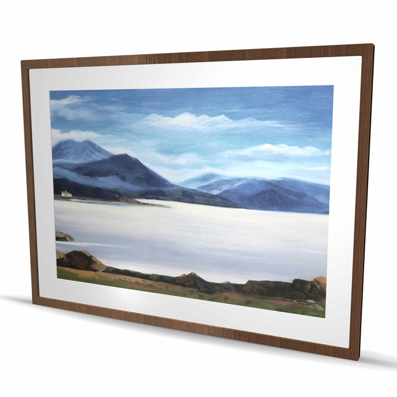 Scottish Highlands, reproduction encadrée avec passe-partout gris, Brun