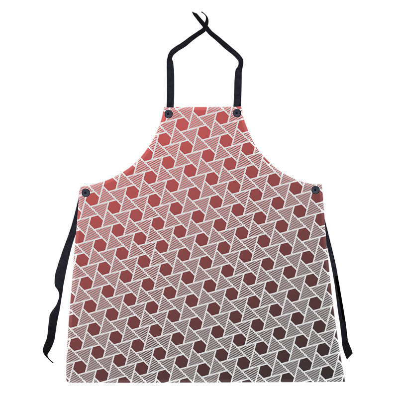 Tablier en hexagones et triangles Rainbow, Noir et rouge