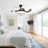 Hamite 43" Crystal Ceiling Fan with LED Lights & Bluetooth Speaker | Retractable Blades, Remote Control, RGB Color Changing Fan Light for Bedroom, Living Room & Office