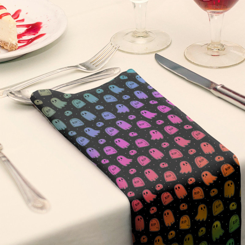 Serviette de coton à motif fantôme, Arc-en-ciel, H 0,1 po x l 10 po x P 10 po, Sergé de coton