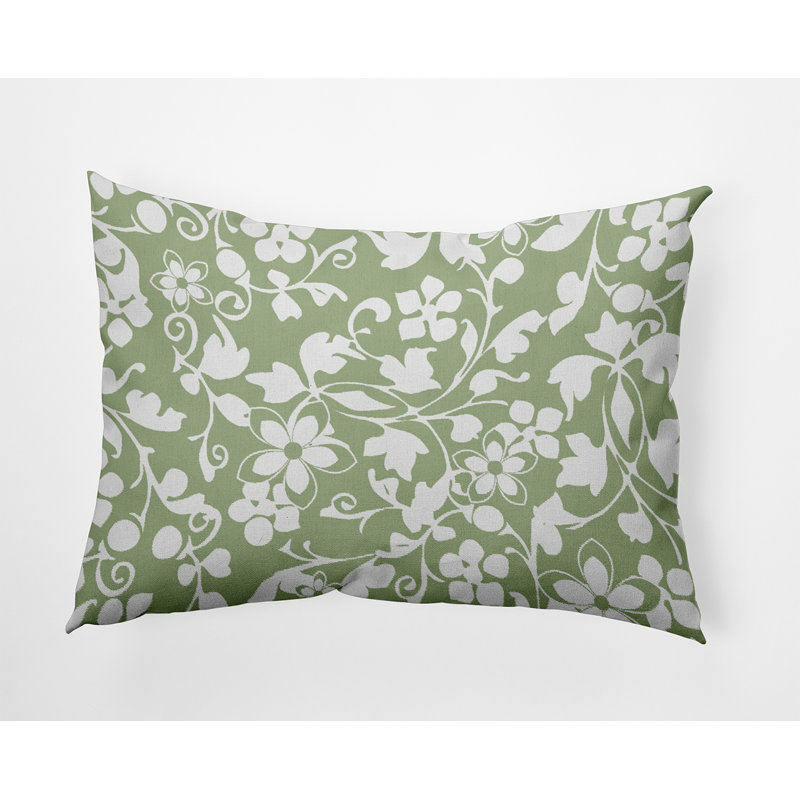 Coussin décoratif en polyester floral, H 14 po x l 20 po, Rectangulaire