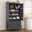 Garde-manger autoportant 40 po x 18 po x 72,6 po Farmhouse, rangement de salle à manger à 4 portes avec plateaux coulissants, tiroirs et rangement pour moules à gâteaux, gris-133394564