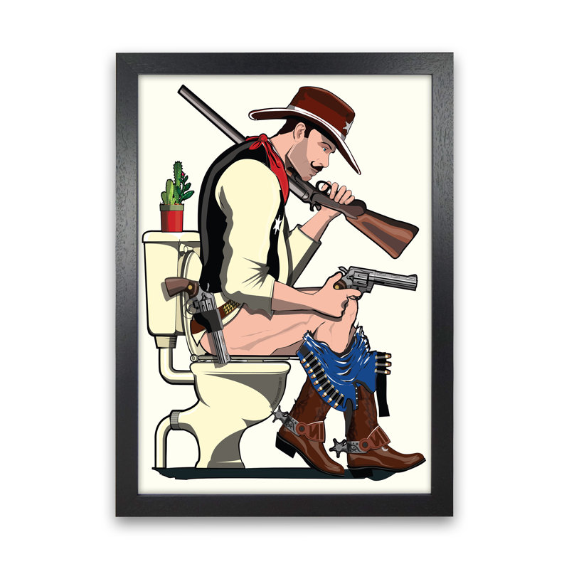 Cowboy - Print, 30cm H x 21cm W x 3cm D, Black Framed
