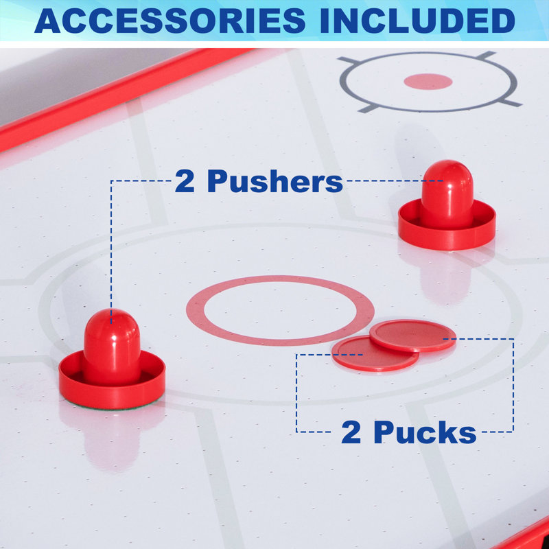 RayChee 54" 2 -Player Air Hockey Table with Digital Scoreboard, Red/Black
