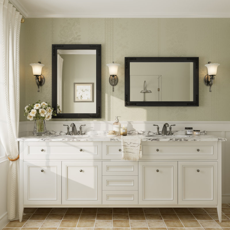 Miroir mural Amara Rustic Farmhouse, Noir, 36 po x 24 po