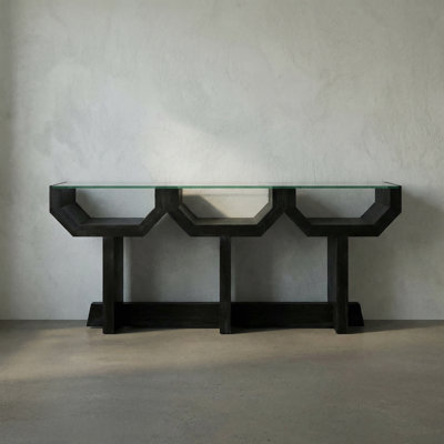 Ando 75'' Glass Top Console Table