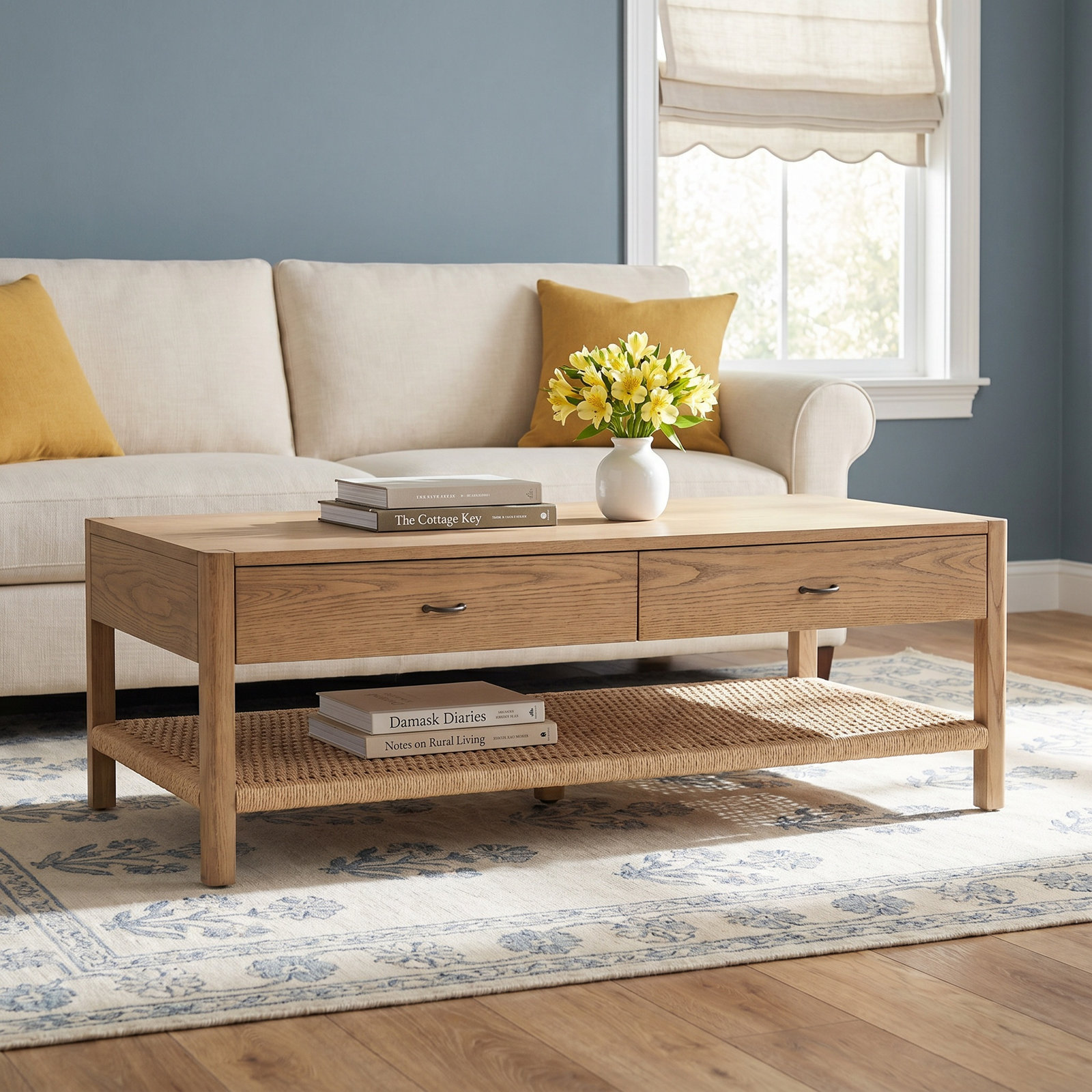 Deirdre Solid Wood Single Coffee Table, Dune Ash Veneer