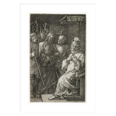«Christ devant Caiaphas» par Albrecht Dürer, impression giclée encadrée