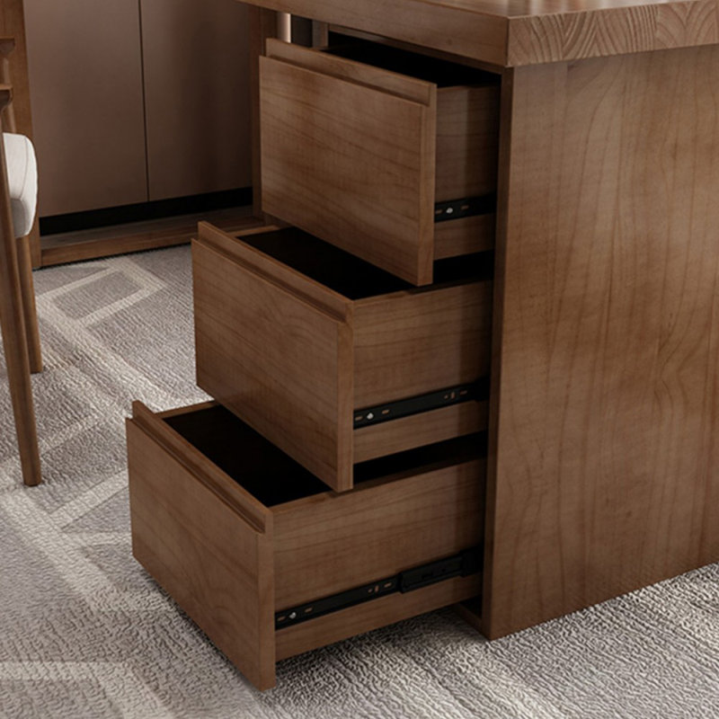 Bureaux rectangulaires en bois massif brun noisette, H 29,53 po x l 62,99 po x P 23,62 po, Retour à droite