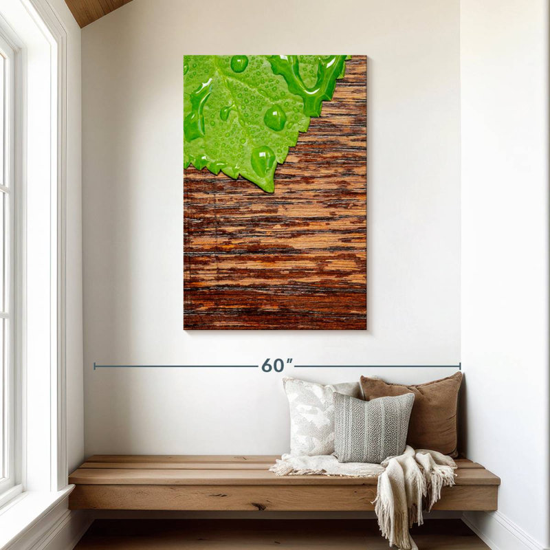 Dewy Hydrangea Leaf, 45" H x 30" W