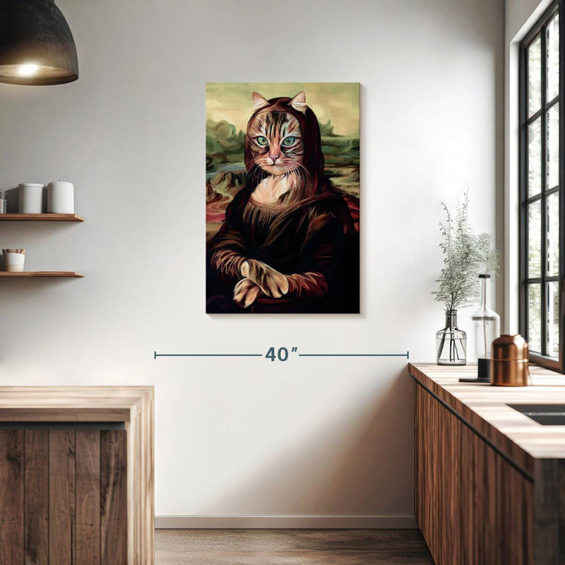 Ketti Mona Lisa Inspired Cat, 36" H x 24" W