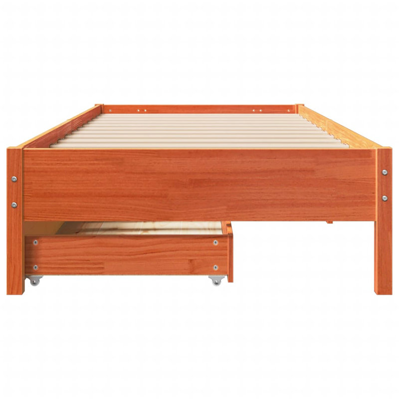 Chapelcrest Solid Wood Storage Bed, European Single (90 x 200cm), Wax Brown