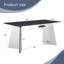 Table de salle à manger en pierre frittée 63 * 31,5 pouces avec motif en marbre noir, pieds papillon en acier inoxydable, structure stable, roulement confortable sous atmosphère