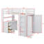 Lit mezzanine polyvalent avec tiroirs de rangement intégrés, bureau de travail spacieux et armoire de style armoire-114355538-114355539