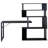 Home Office Computer Desk L-Shaped Corner Table, Rotating Computer Table with 5-Tier Bookshelf, Four Installation Methods, Lockable Casters (Black)-966394511