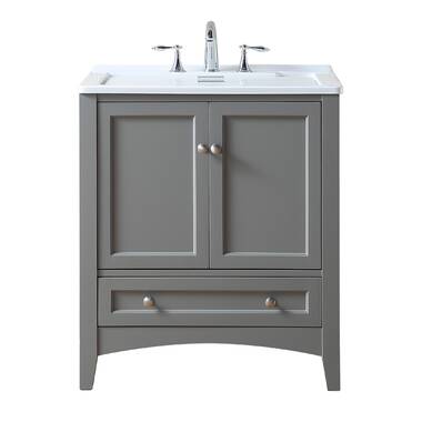 Maile Transitional 28 inch Laundry Cabinet with Pull-out Faucet and ABS Sink