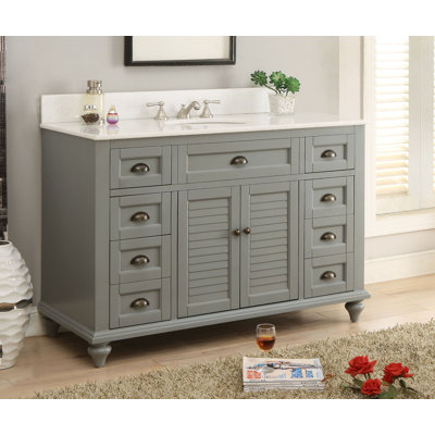 Evelyn 49'' Single Bathroom Vanity with Marble Top