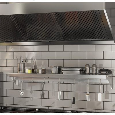 Stainless Steel Flat Wall Mounted Pot Rack
