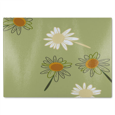 Patterns And Shapes In The Style Of Scrapbooking Glass Chopping Board