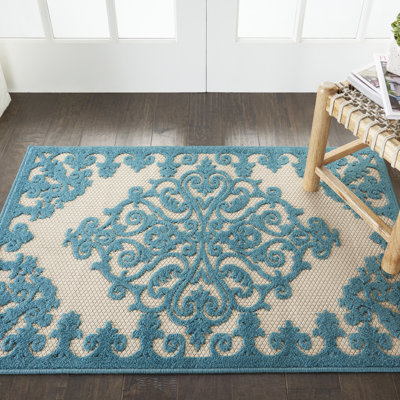 Tapis turquoise Ikat Newton